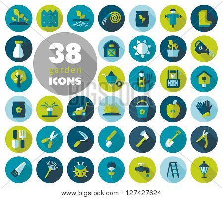 Garden Farm flat vector icon outline isolated garden eps 10