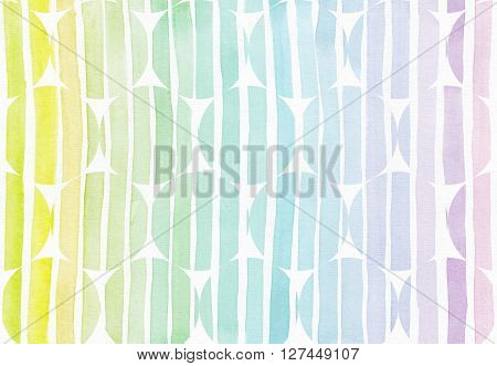 Horizontal seamless background with handdrawn ink circles in freehand style with stripe gradient texture imperfect grainy bright on white watercolor paper illustration for your presentation or design