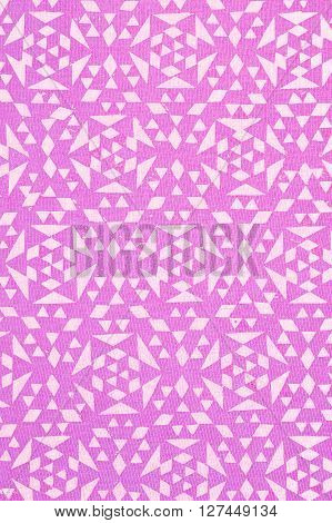 Close Up Of Pink Tradtional Design Printed On Textured Cotton - Abstract Fashion Background