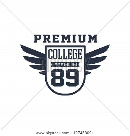 Classic Sport Label In Stape Of A Badge  Black And White Vintage Design Isolated On White Background Vector Print