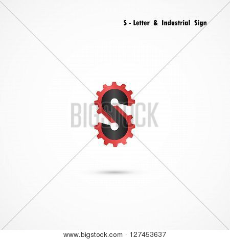 S-letter and gear icon design vector template.S-alphabet vector design.Business and industrial creative symbol.Vector illustration