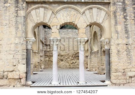Upper basilica building in the archaeological site of Madinat Al-Zahra in Cordoba - Spain