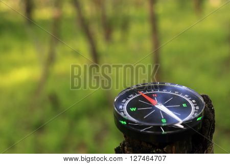 Compass in the wood. The navigation device the specifying azimuth
** Note: Visible grain at 100%, best at smaller sizes