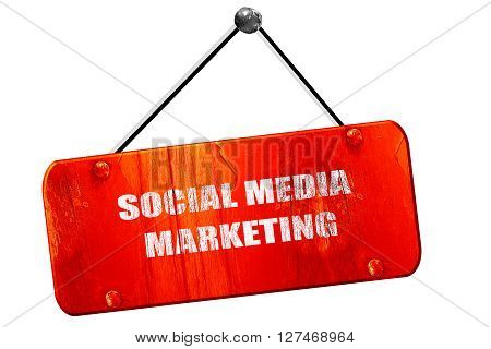 social meda marketing, 3D rendering, red grunge vintage sign