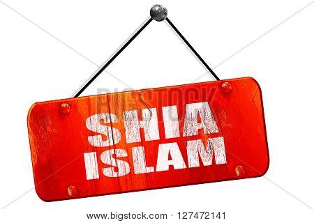 shia islam, 3D rendering, red grunge vintage sign