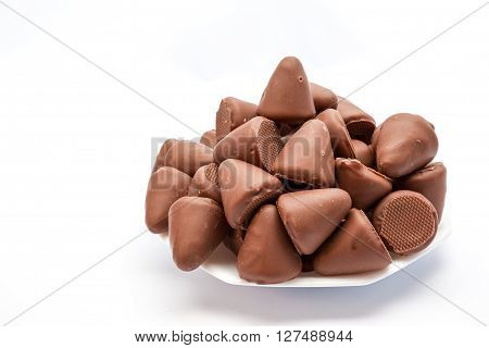 This pyramid shape of an cuberdons is a very tasty candy from Ghent in chocolate