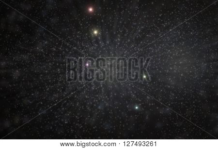 Lyra lyre constellation 3D illustration with colorful stars