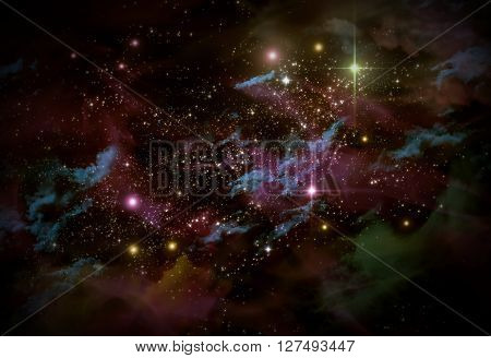 Giant universe starscape backdrop with colorful space clouds