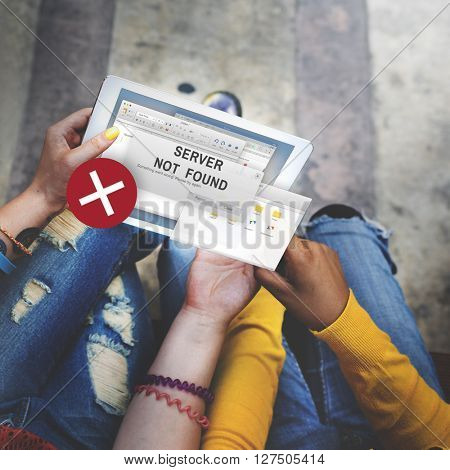 Server Not Found Error Inaccessible Concept