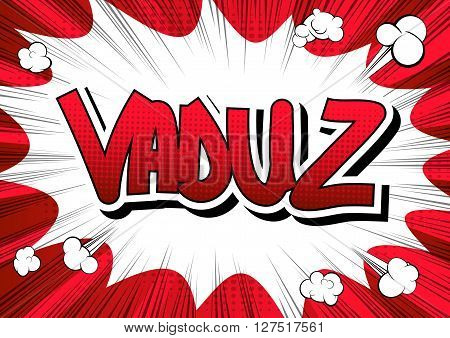 Vaduz - Comic book style word on comic book abstract background.