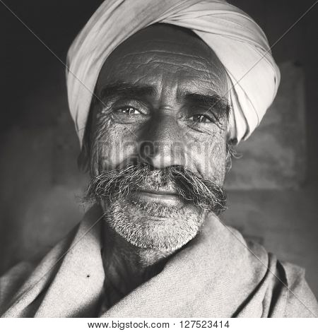 Indigenous Senior Indian Man Character Asian Concept