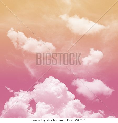 colorful sky Pink and orange tone and white cloudy