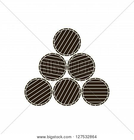 Wine or beer barrels engraving vector illustration on white background