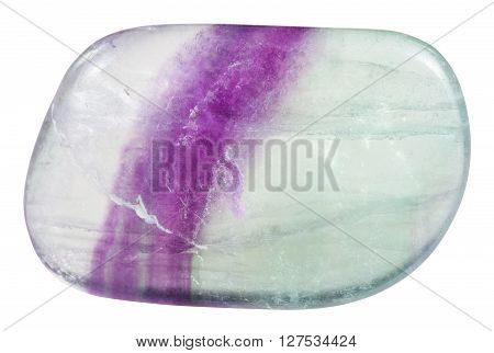 Tumbled Fluorite (fluorspar) Gemstone Isolated