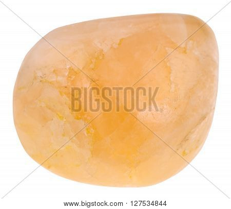 Polished Stilbite Gemstone Isolated On White