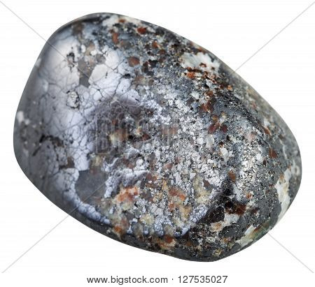 Polished Magnetite Gemstone Isolated On White