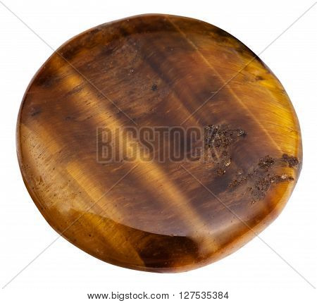 Cabochon From Tigers Eye Gemstone Isolated