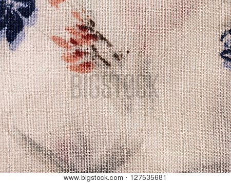Textile Background - Fabric With Floral Ornament