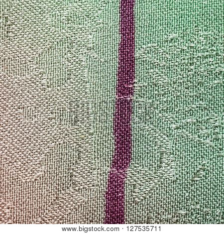 Textile - Green And Magenta Painted Silk Fabric
