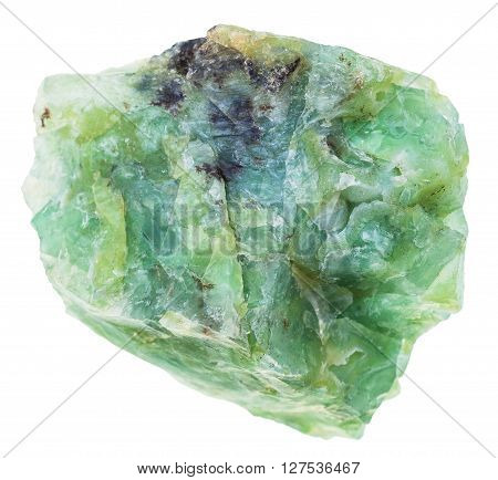 Crystal Of Green Opal Gemstone Isolated