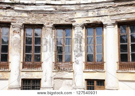 Abandoned Old Crumbling Building In The Village