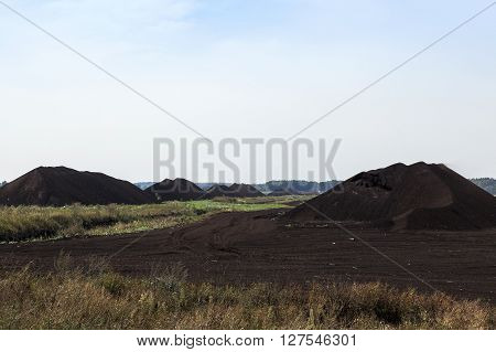 A Field In Which Is Carried Out Peat Extraction,