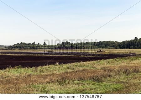 A Field In Which Is Carried Out Peat Extraction,
