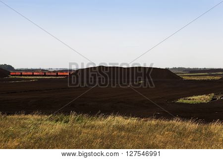 A Field In Which Is Carried Out Peat Extraction,
