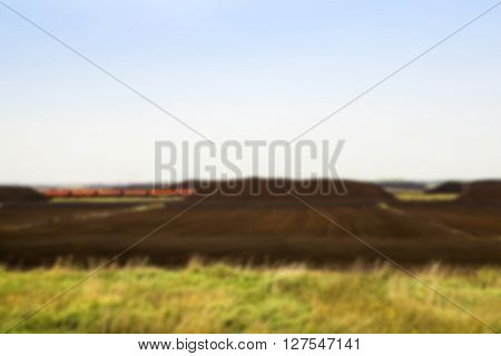 An Area In Which Production Is Carried Black Peat, Peat Mountains, Defocus