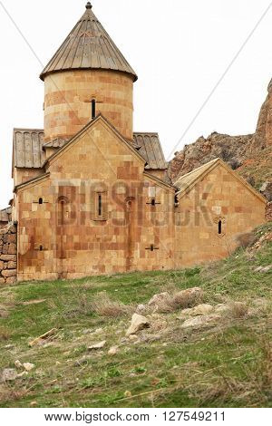 Ancient monastery Noravank in the mountains in Amaghu valley, Armenia. Was founded in 1205. 