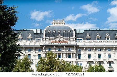 Milan, Italy - September 5th 2015: photo of Excelsior Hotel Gallia (Albergo Gallia) in Milan Italy.