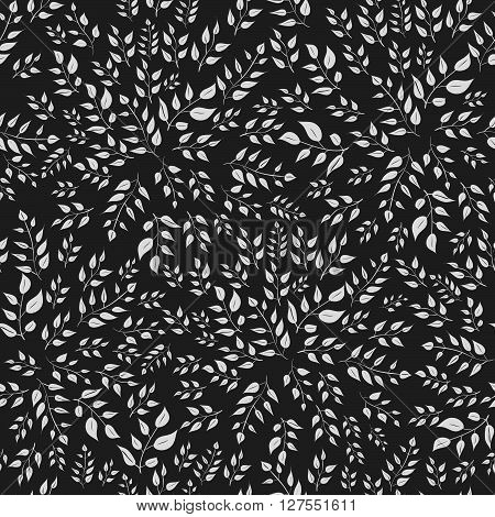 vector seamless pattern. floral stylish background with leaves