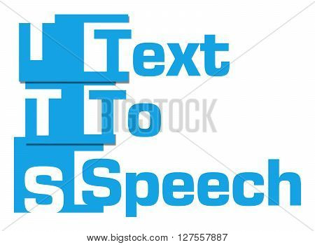 TTS - Text To Speech text written over colorful background.