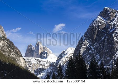 Tre Cime di Lavaredo Dolomite mountains Italy