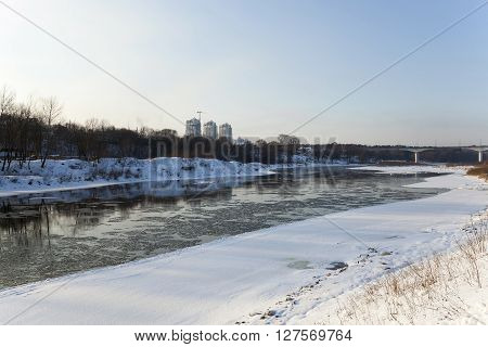 White Snow Lying On The Ground In Winter