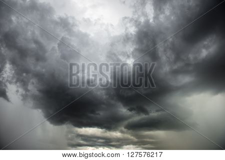 Dramatic storm cloudscape, with strange cloud shapes