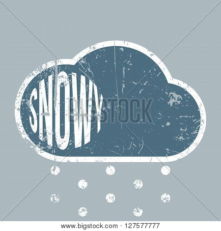 Snowy rerto scratched Background with Type. Design for Print. Vector Illustration