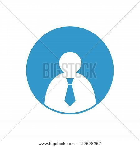 Vector user icon of man in business suit on the white background