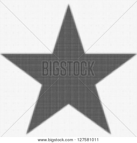 Five Pointed Star, Pentagram.  The Simple Geometric Pattern Of Black Squares With Shadowed Frame. Se