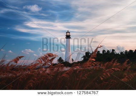Lighthouse in Key Biscayne, Miami, Florida, Usa