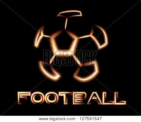 Football Luminous Logotype On Black Background
