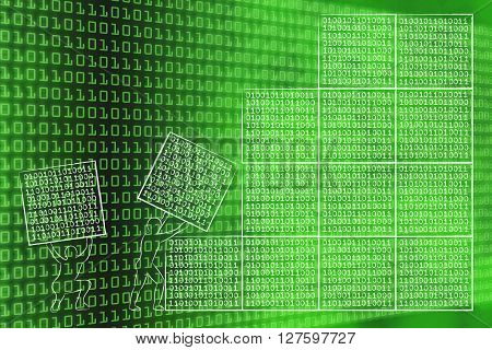 Men Lifting Blocks Of Binary Code To Build A Software Architecture