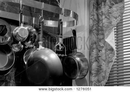 Cuisine campagnarde en noir et blanc