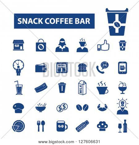 snack coffee bar icons
