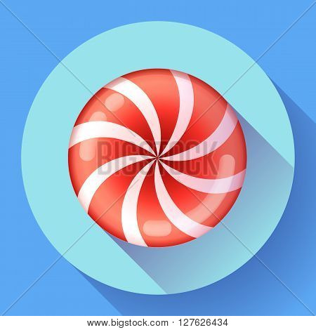 Sweet lollipop candie icon. Flat design style