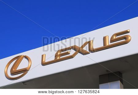 MELBOURNE AUSTRALIA - APRIL 24, 2016: Lexus car manufacturer.  Lexus is the luxury vehicle division of Japanese automaker Toyota which is marketed in over 70 countries worldwide.