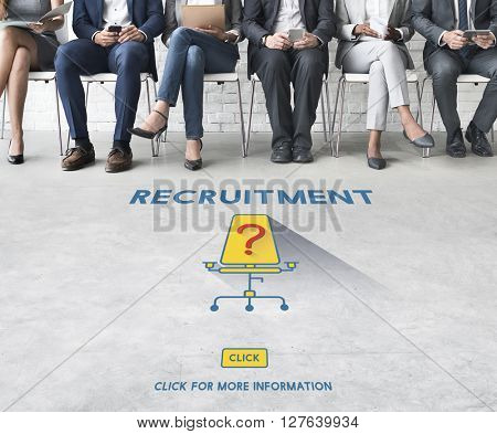 Job Search Occupation Recruitment We're Hiring Concept