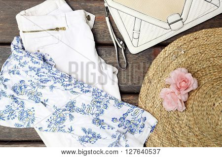 Girly summer outfit - top view -