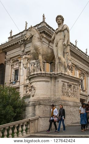 ROME, ITALY - APRIL 8, 2016: Roman marble sculpture from Capitoline Museums, Rome
