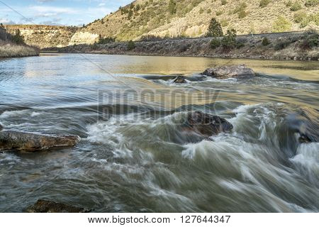 Rodeo Rapid on the upper Colorado River at Burns, Colorado, USA, looking upstream